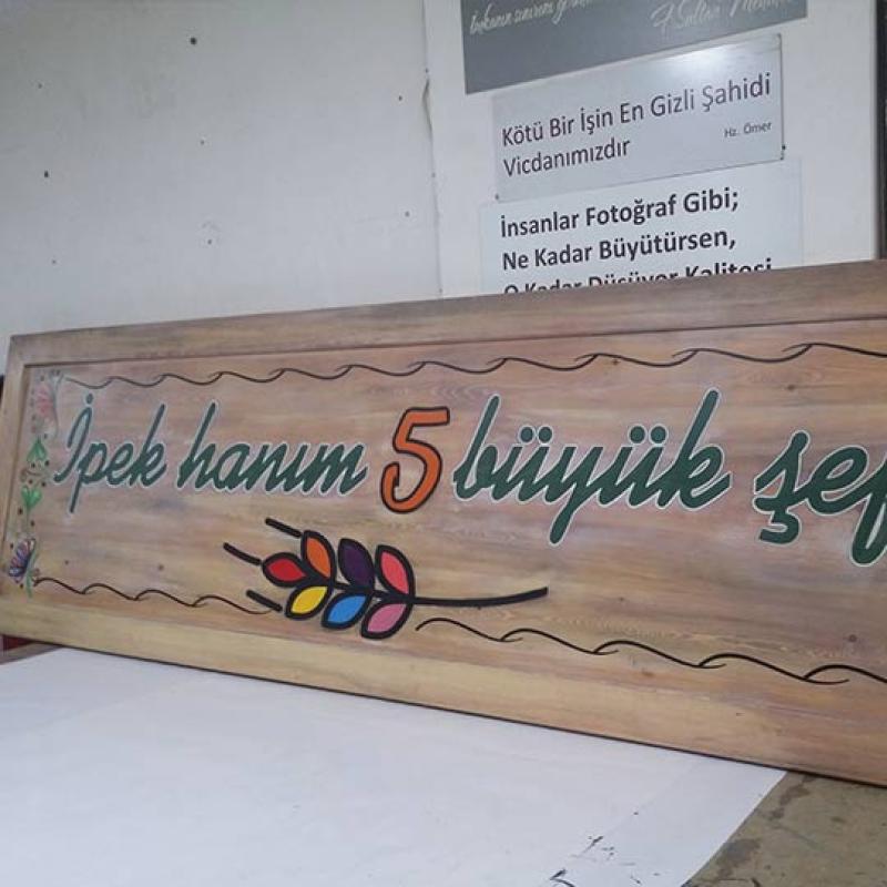 Ahşap Tabela